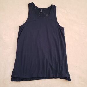 Gap Navy Blue Sheer Mesh Floral Back Tank Top